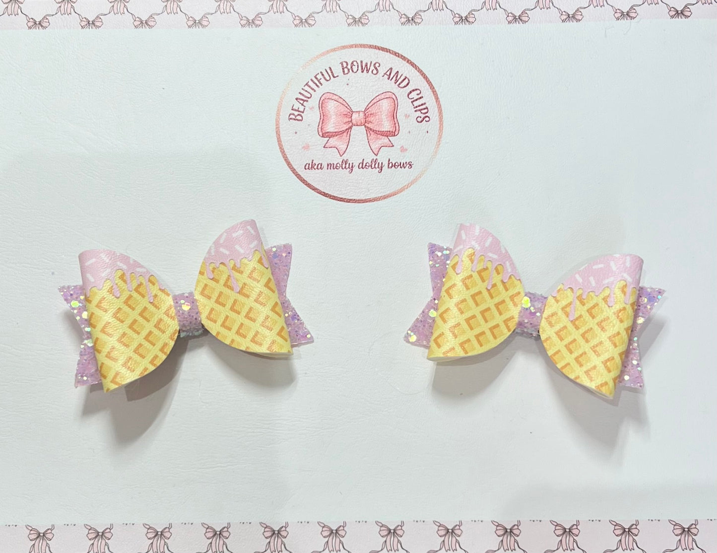 Icecream hair bow set