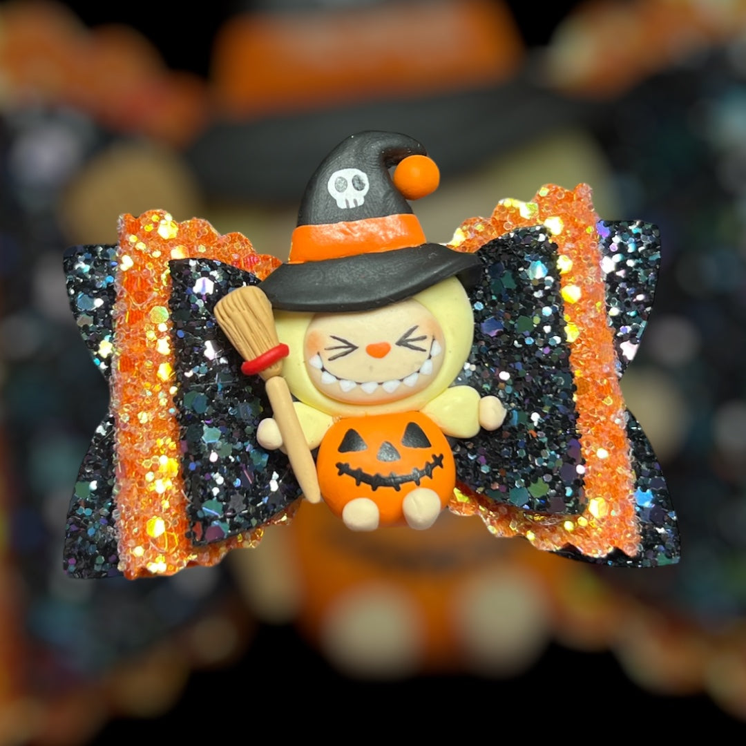 Pumpkin labubu hair bow