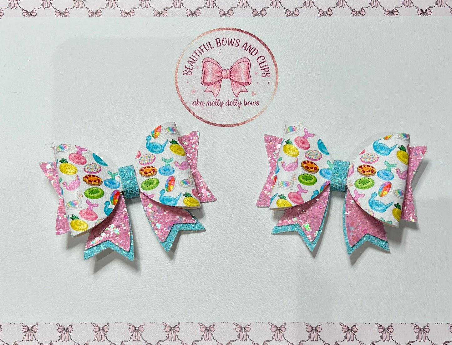Summer floats hair bow set