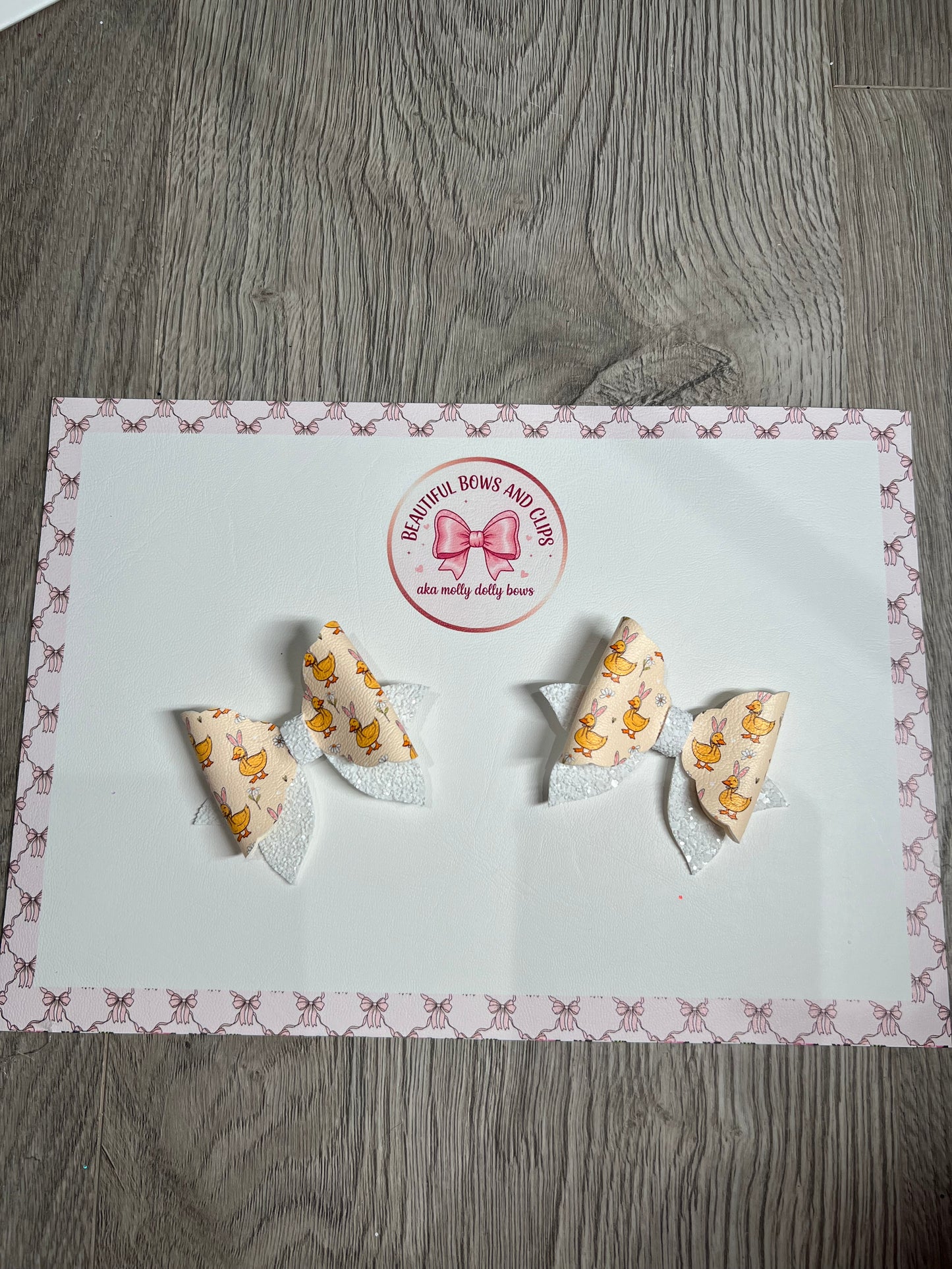 Easter ducks hair bow set