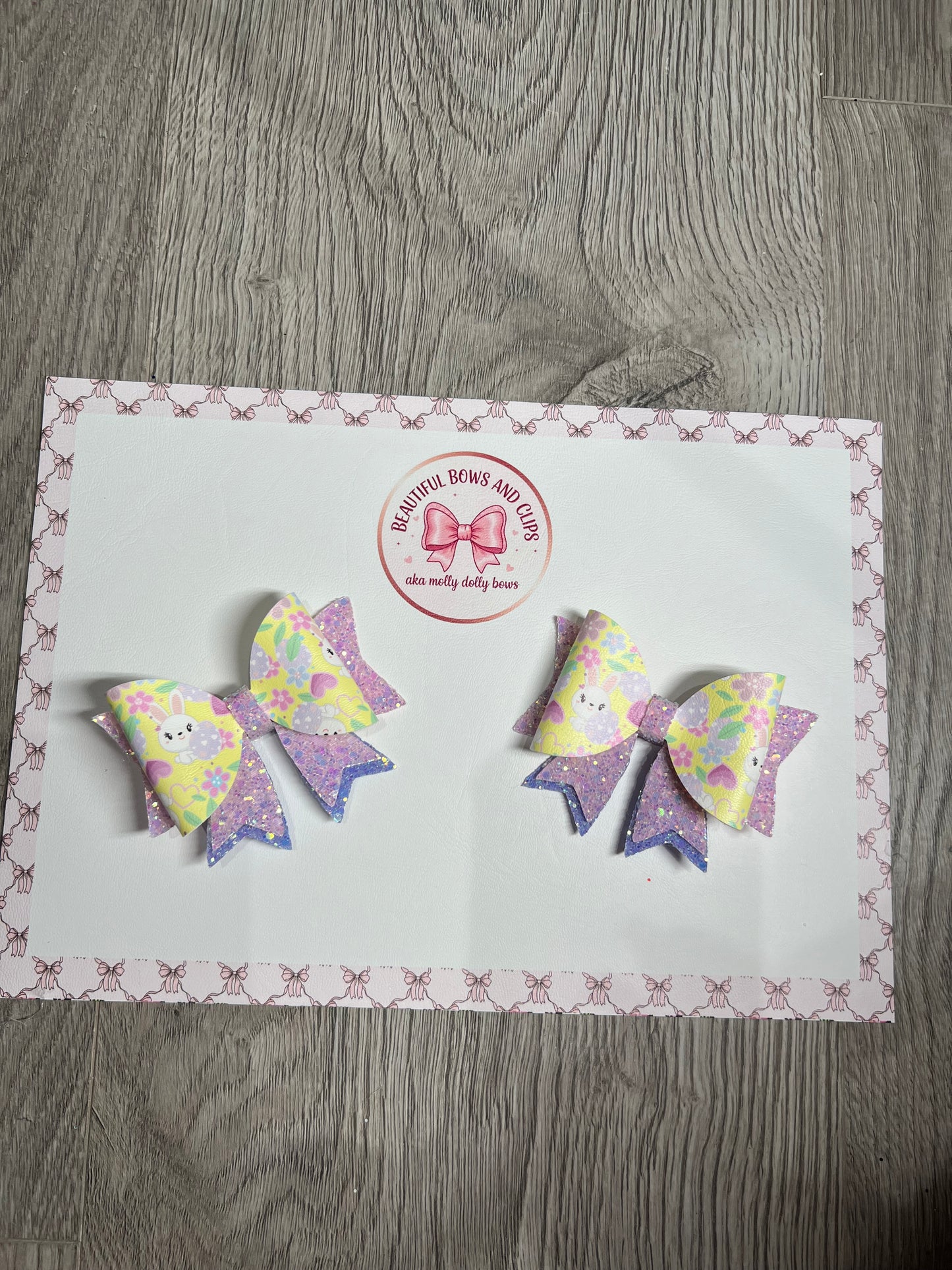 Easter bunnies hair bow set