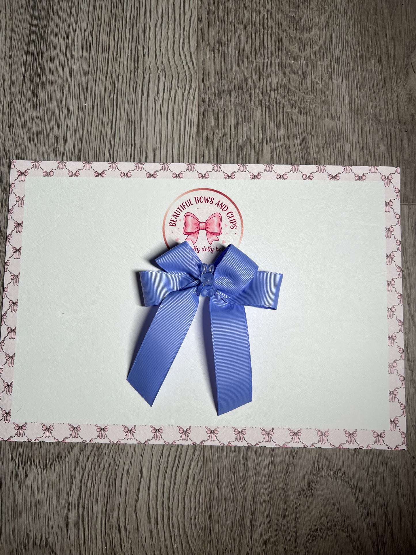 Dark purple bunny ribbon hair bow