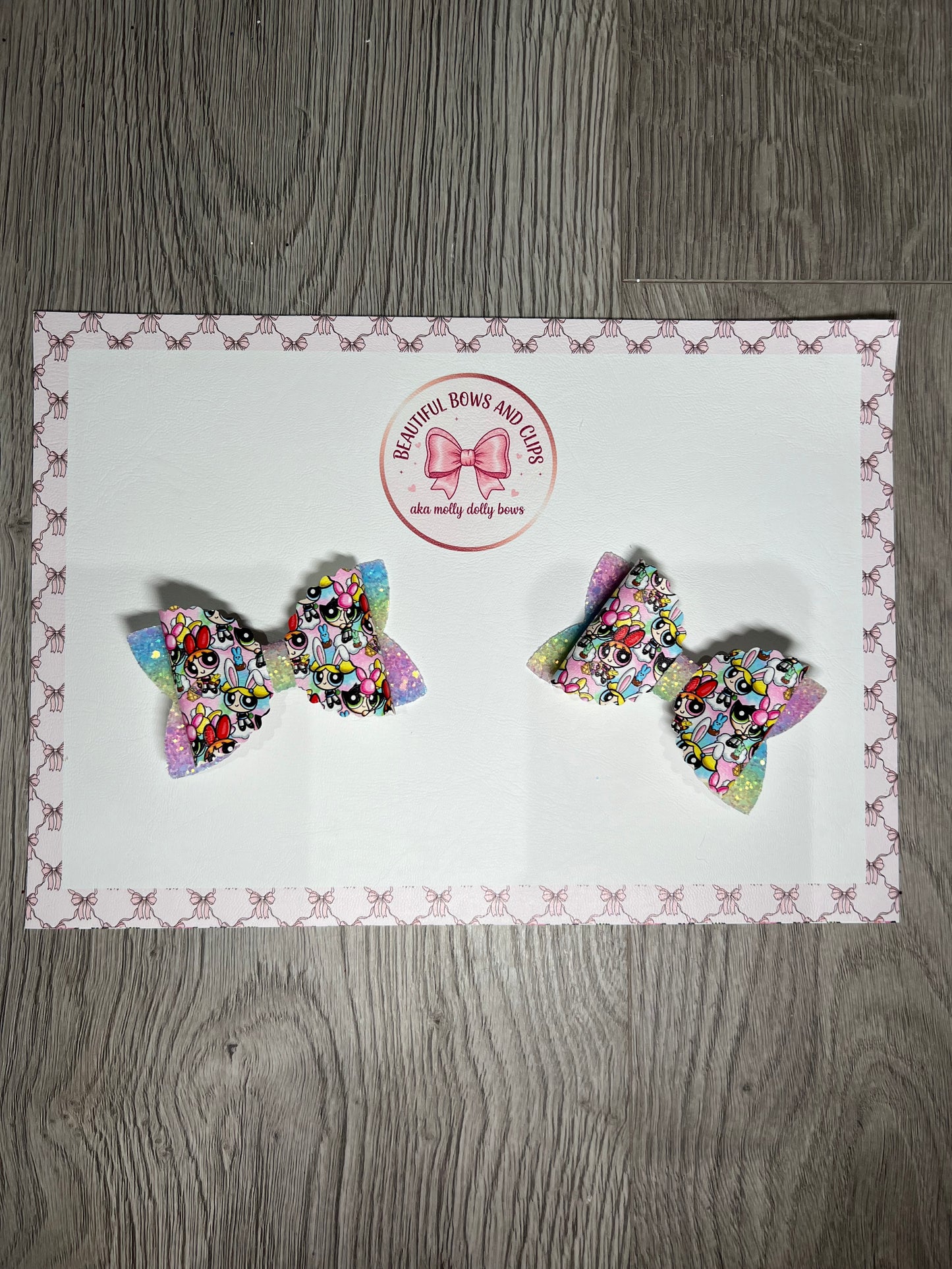 Power puff girls Easter hair bow set