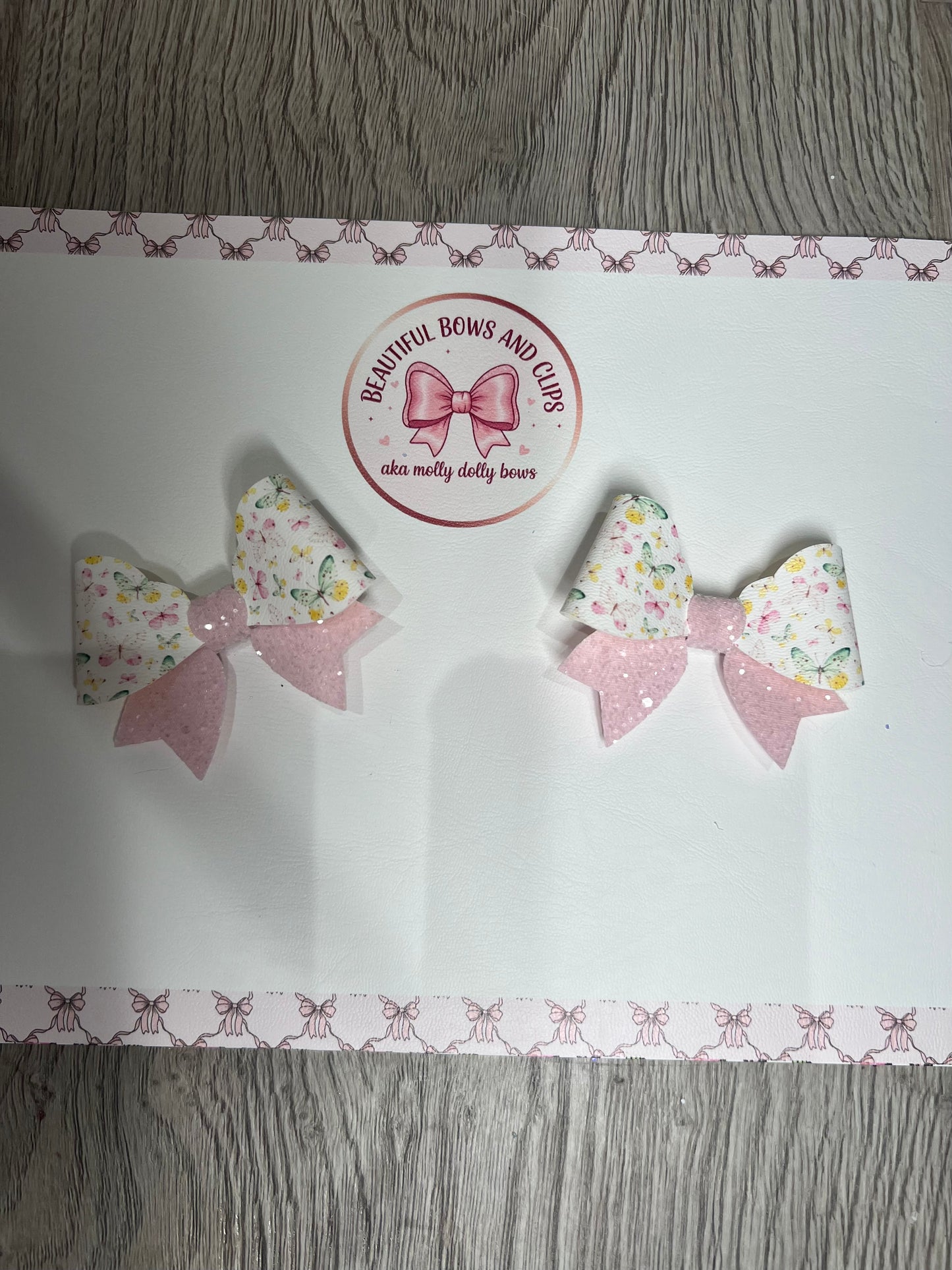 Spring butterflies hair bow set