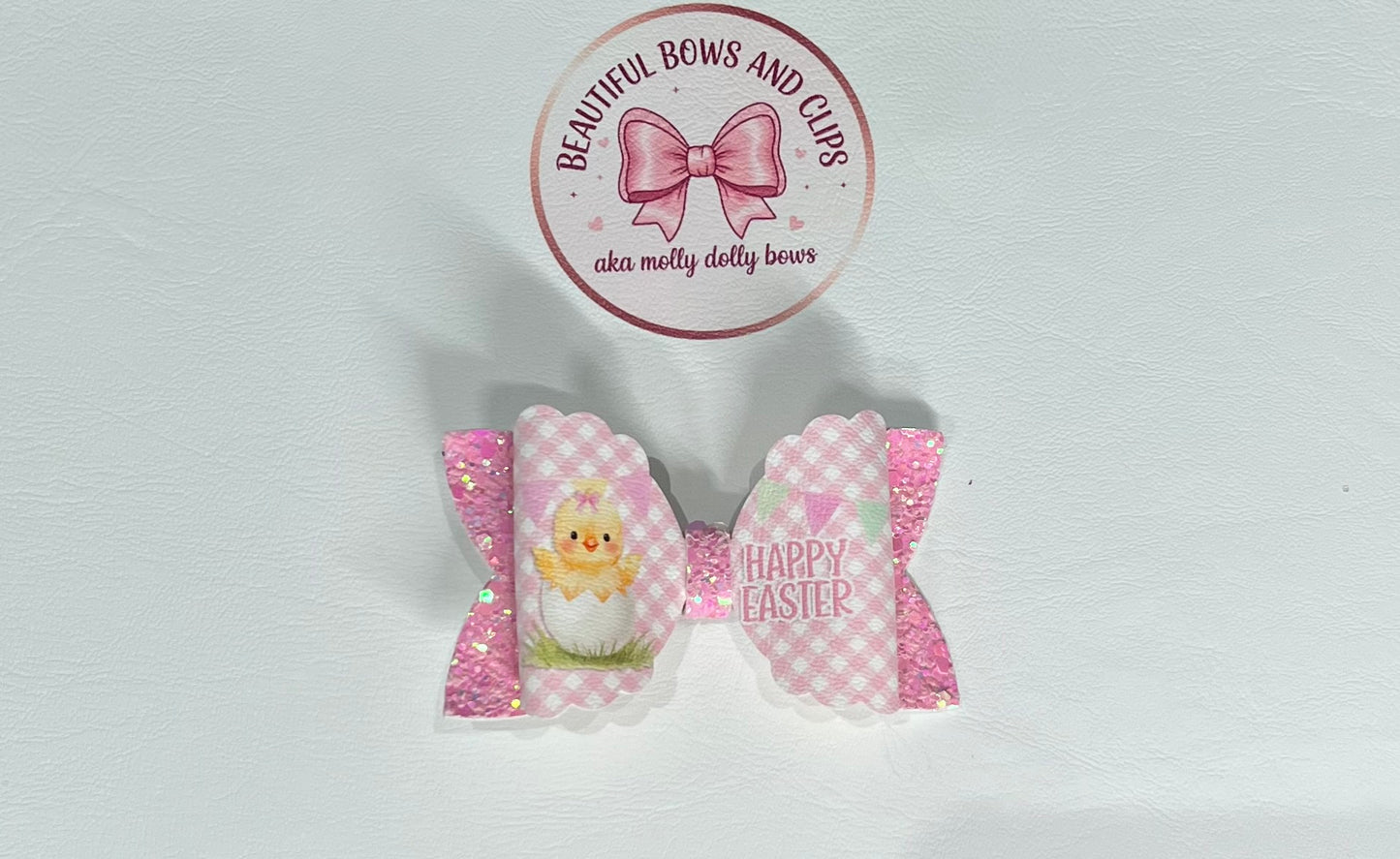 Happy Easter chick hair bow