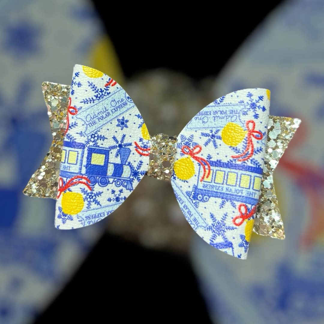 Polar express hair bow