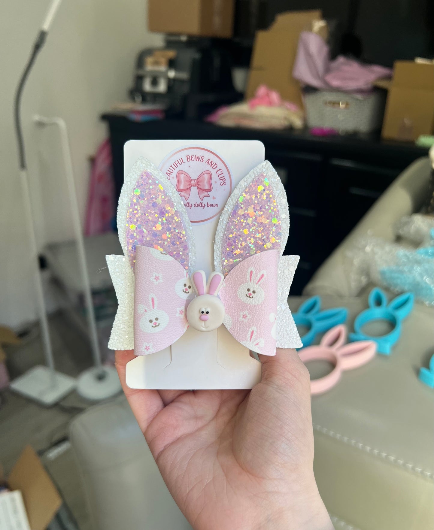 Bunny head hair bow