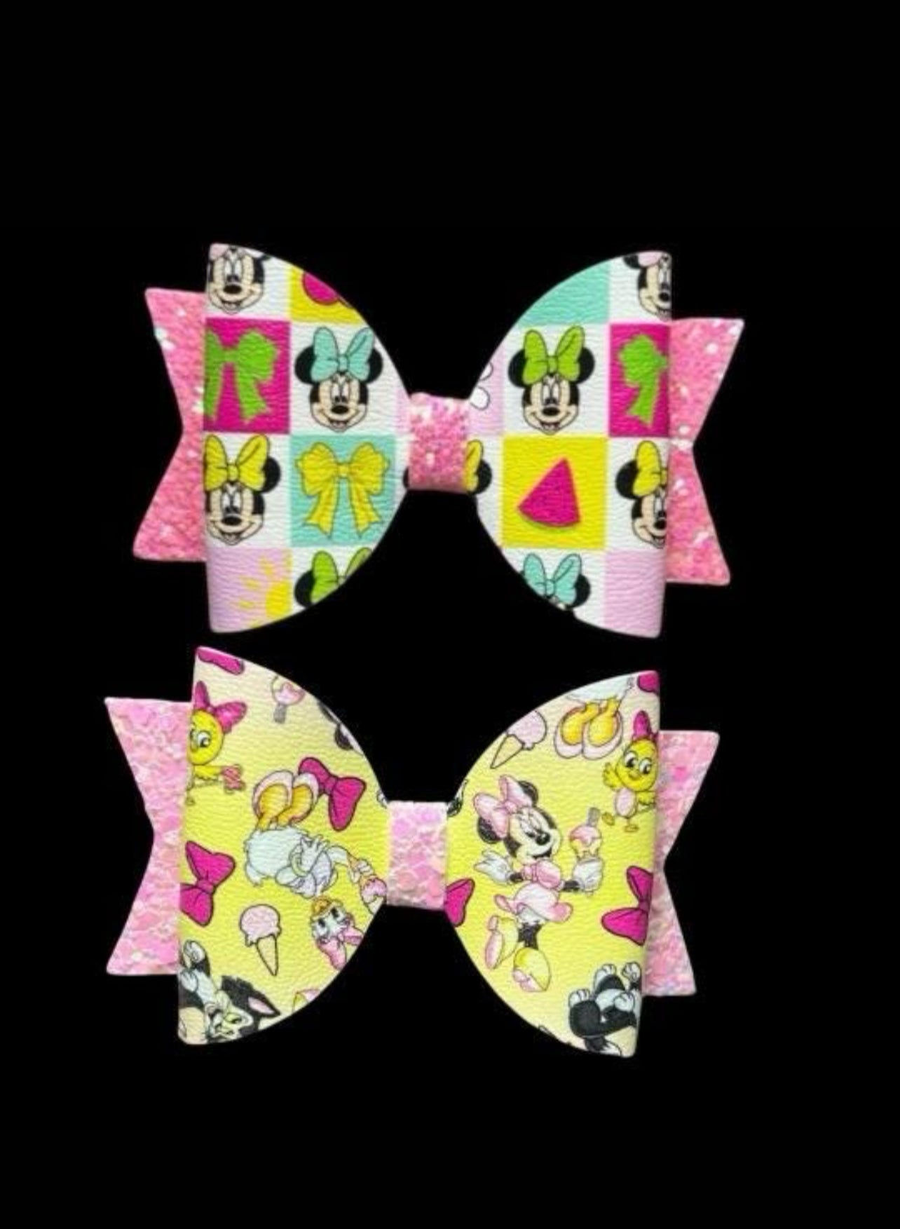 Mouse and duck summer hair bow