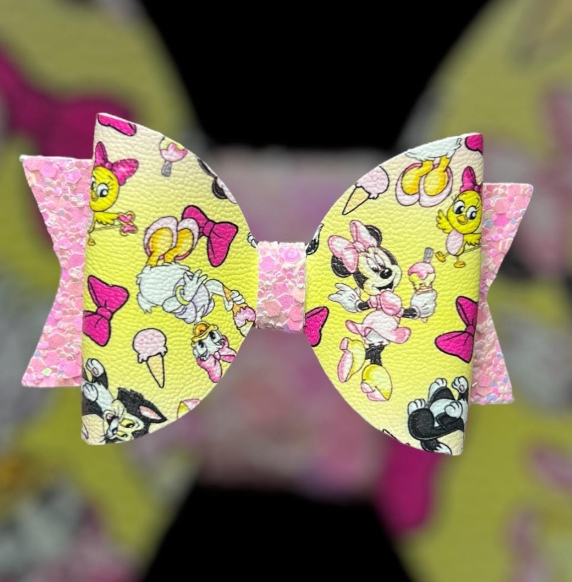 Mouse and duck summer hair bow