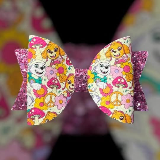 Rescue dogs groovy hair bow