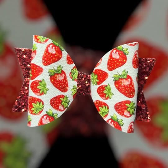 Strawberry hair bow