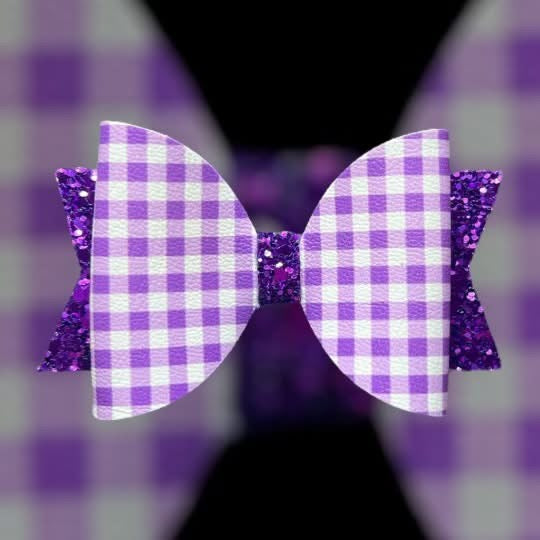 Gingham hair bow set