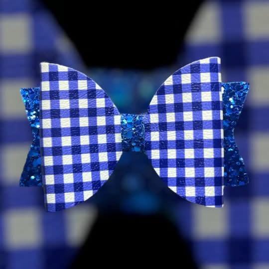 Gingham hair bow set