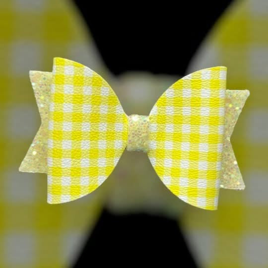 Gingham hair bow set