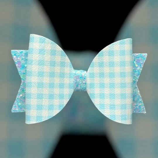 Gingham hair bow set