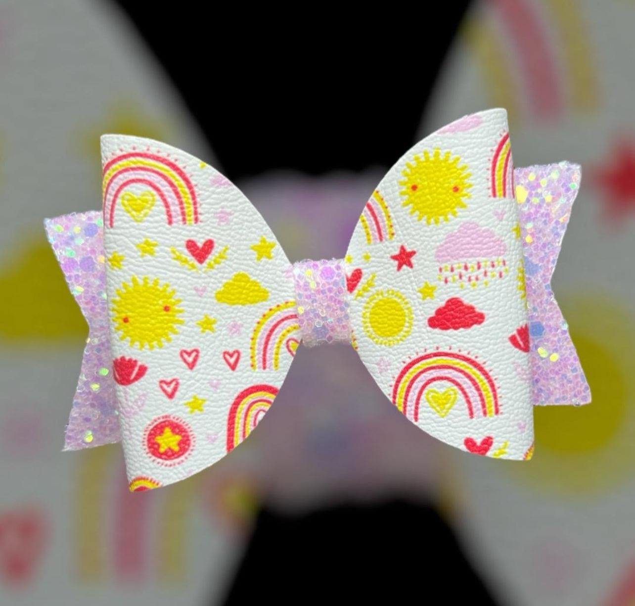 Sunshine rainbow hair bow