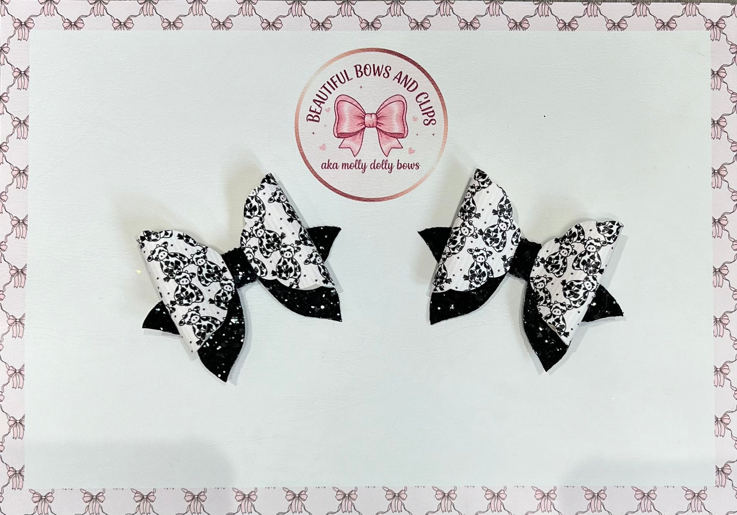 Jelly cat cow hair bow set
