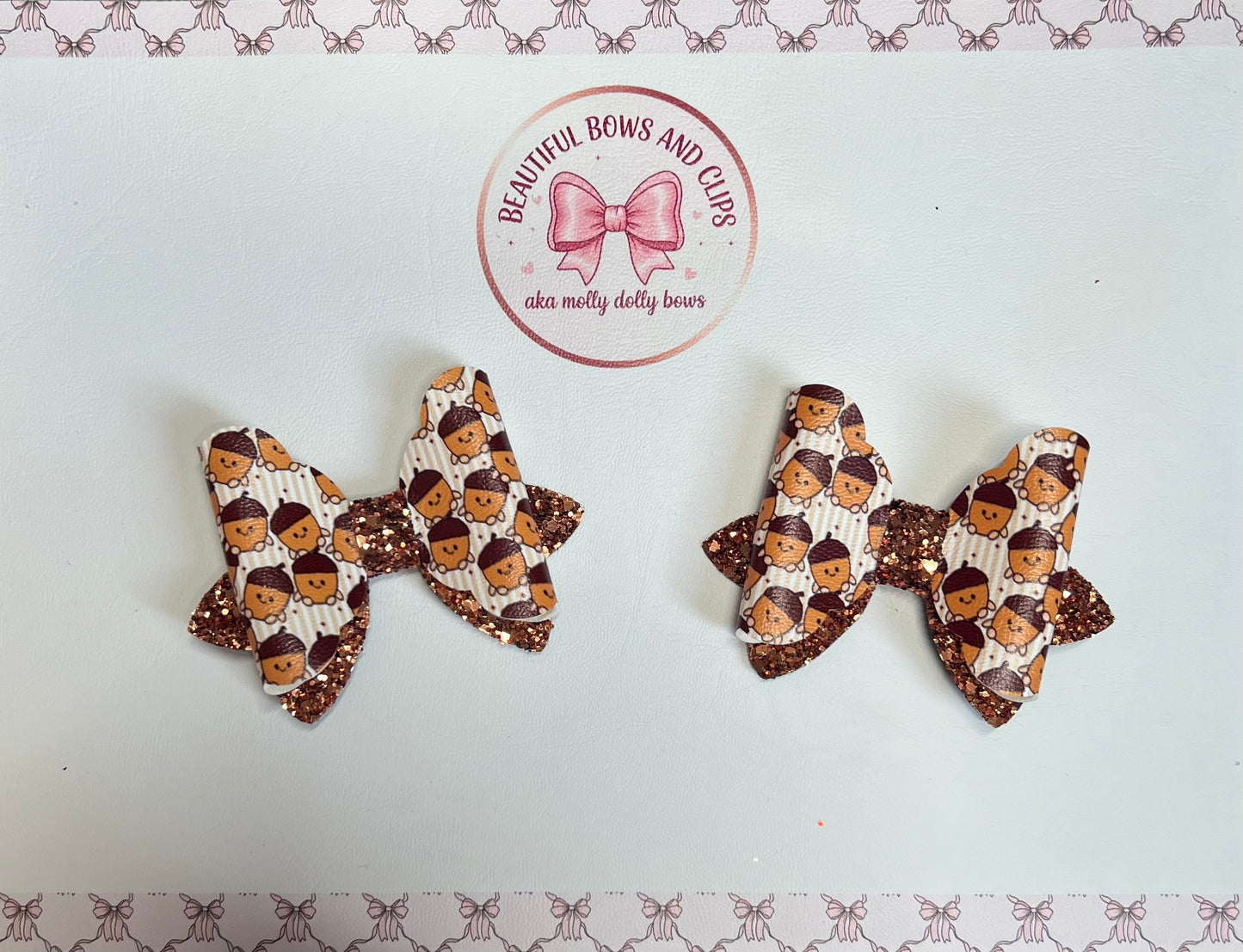 Jelly cat acorn hair bow set