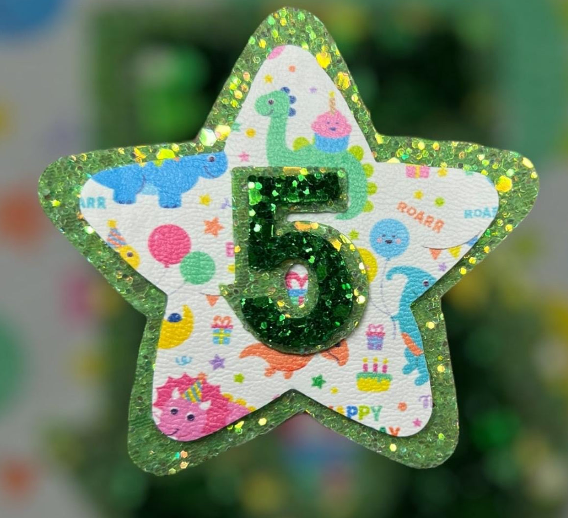 Dinosaur birthday badge