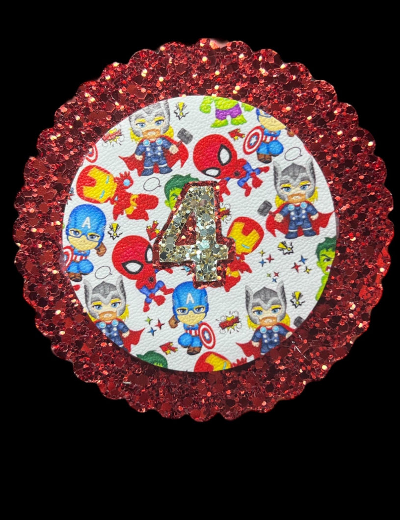 Super hero birthday badge