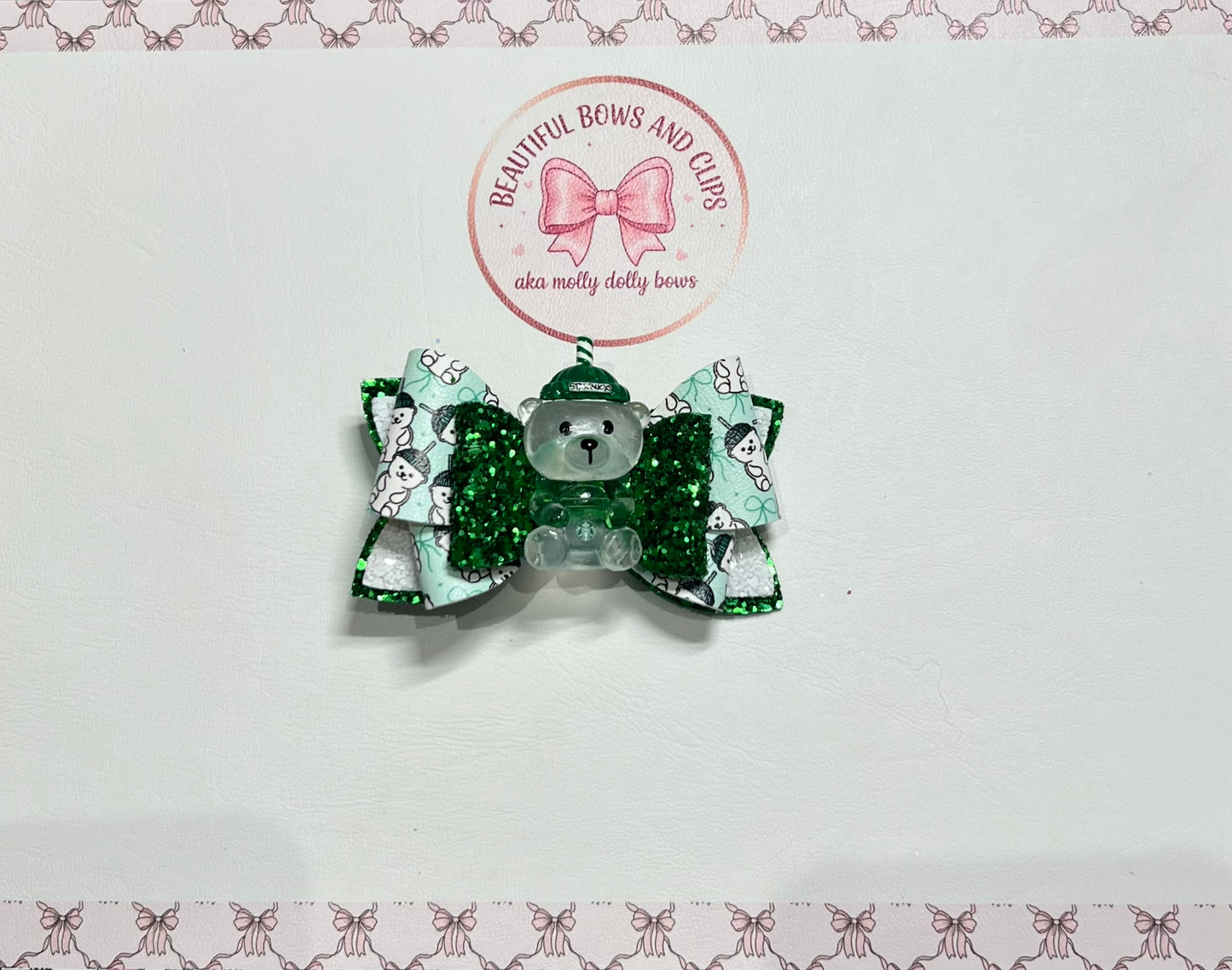 Star bucks Teddy hair bow