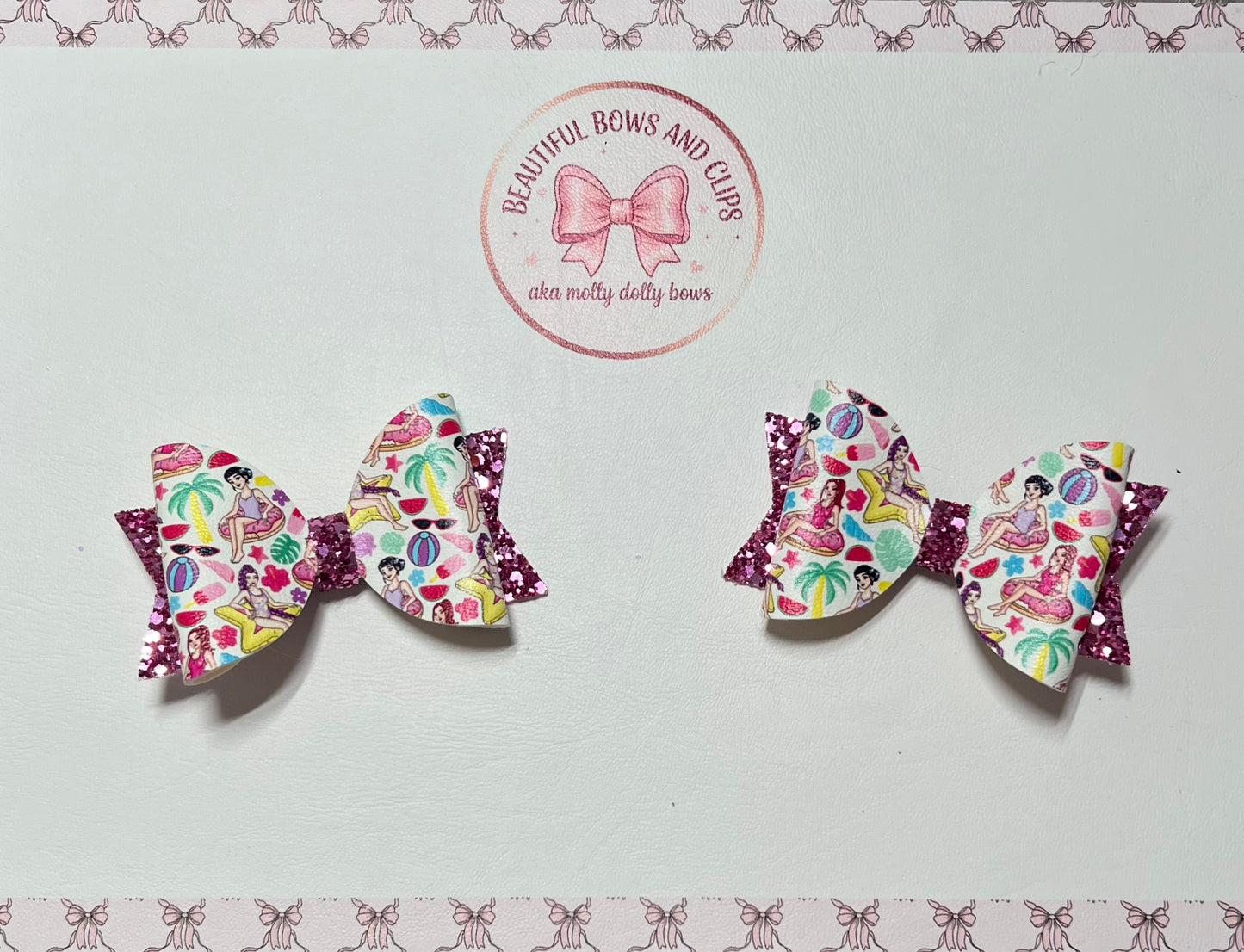 Kpop summer bright hair bow set