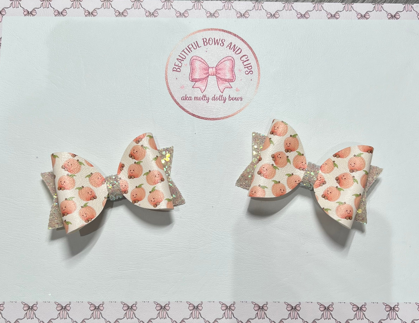 Jellycat peach hair bow set