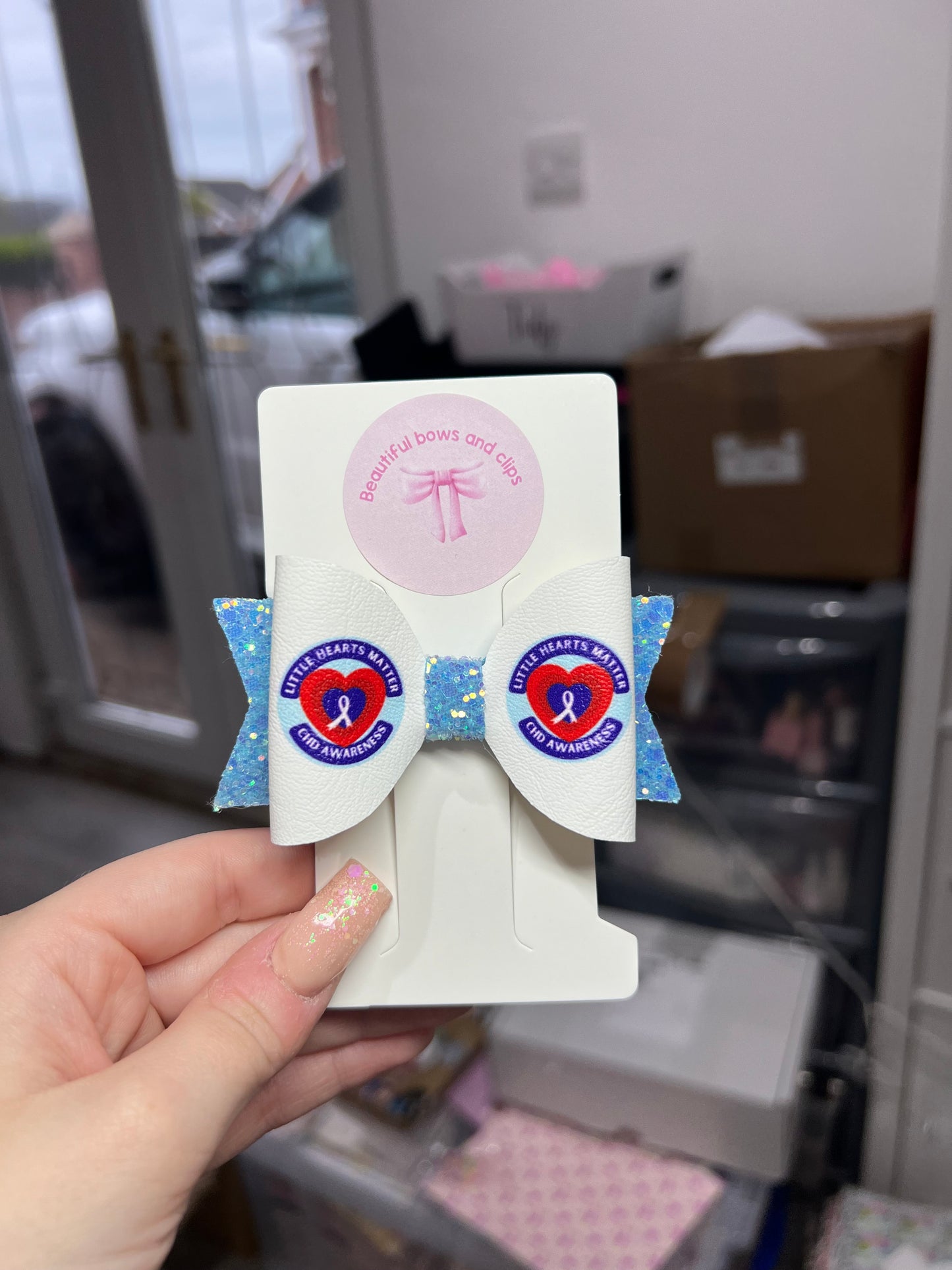 Awareness hair bow