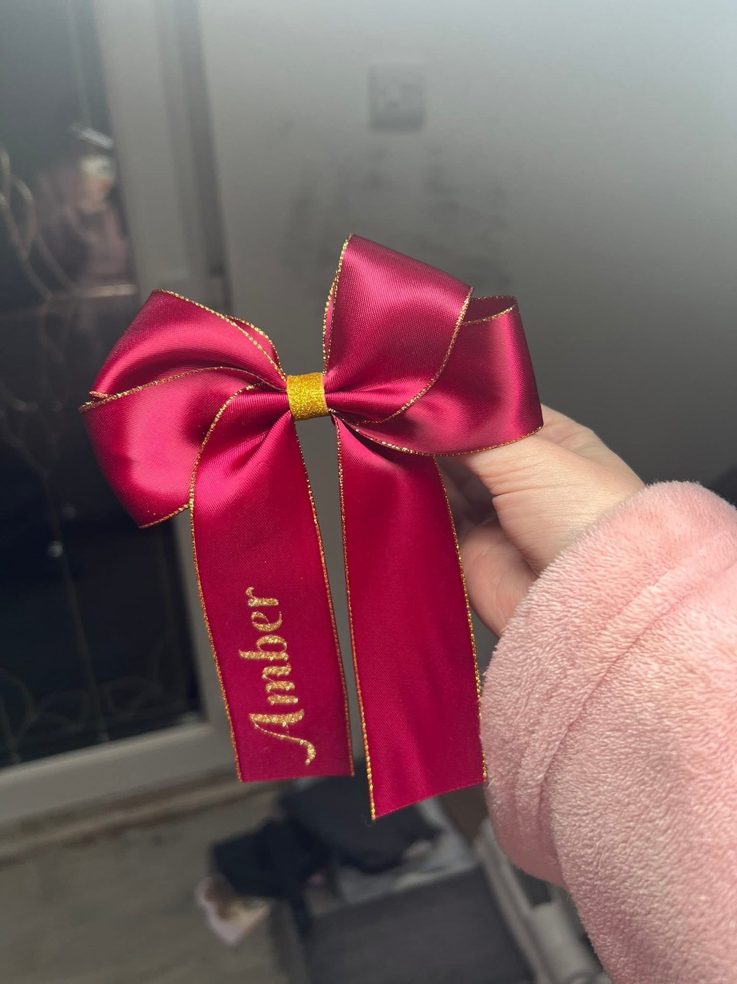 Wine personalised hair bow (please read description)