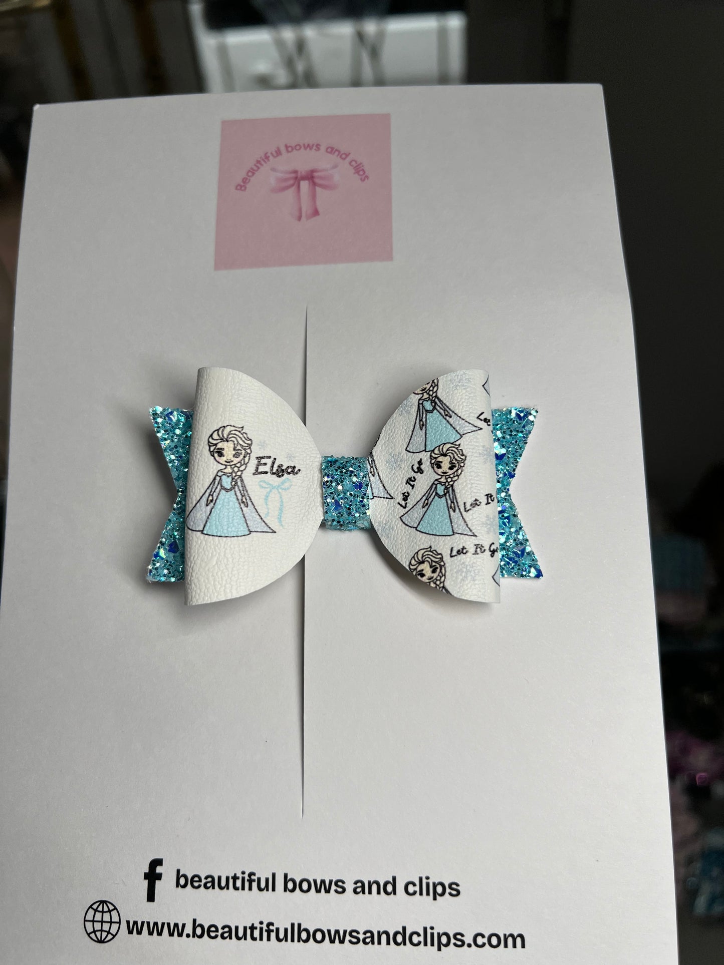 Let it go blue hair bow