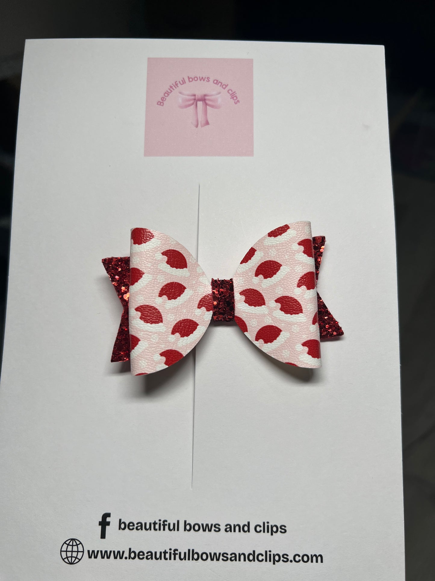 Santa hats hair bow