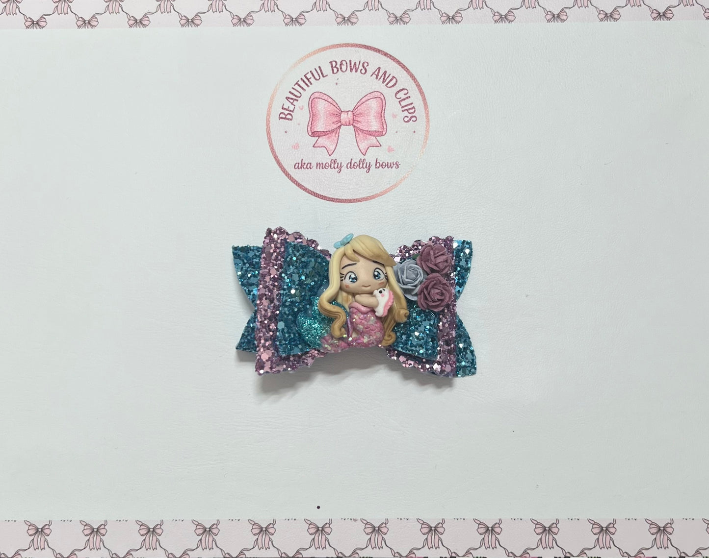 Lilac mermaid hair bow
