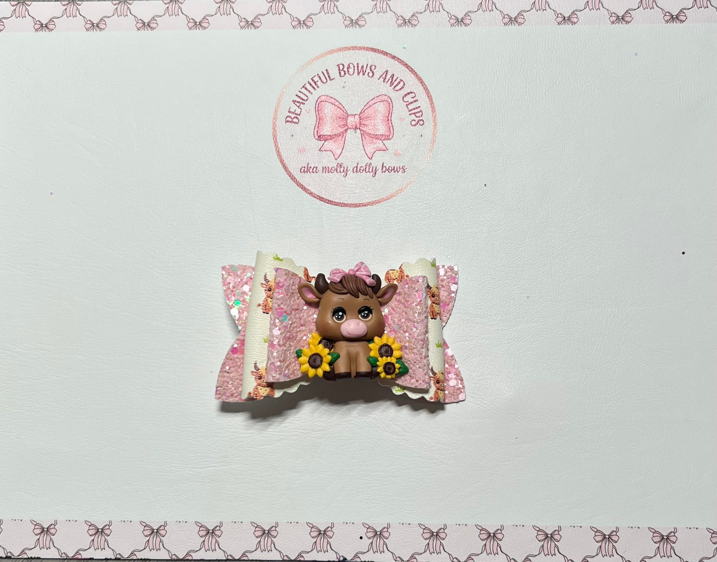 Highland cow hair bow