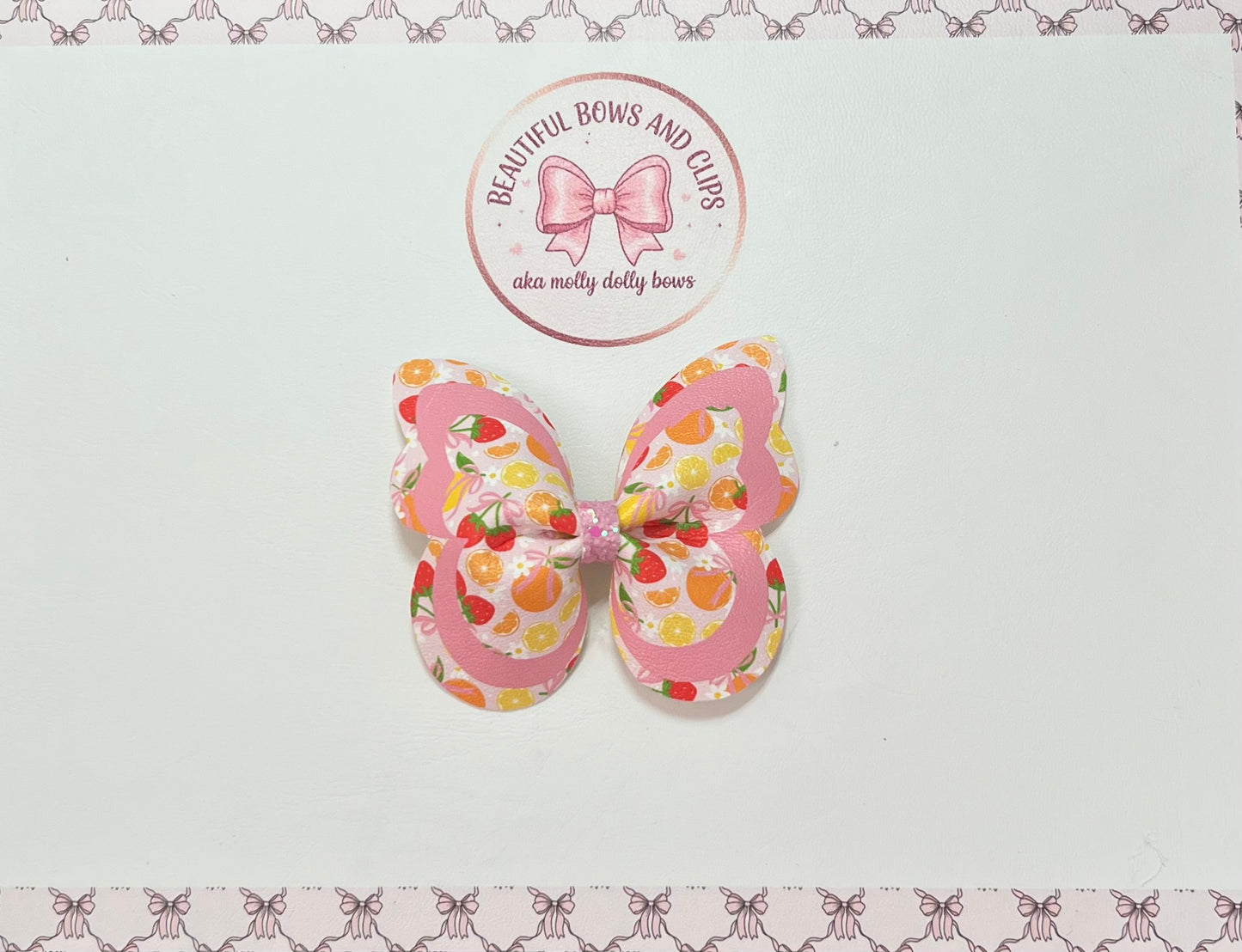 Fruit butterfly hair bow