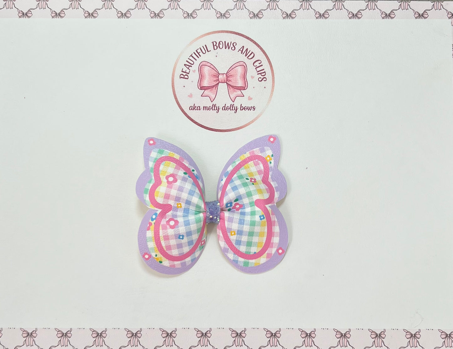 Gingham butterfly bow