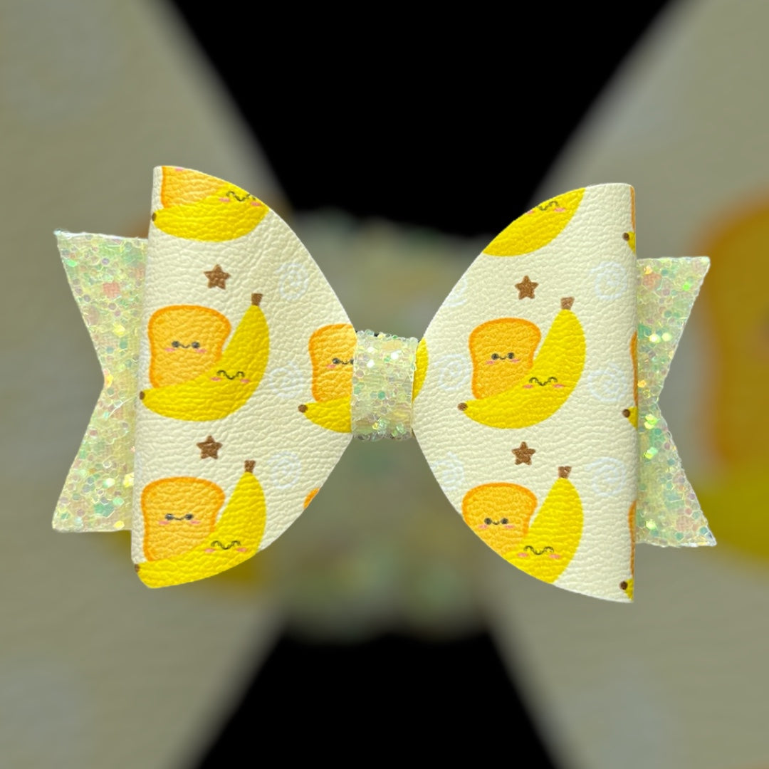 Banana and bread hair bow