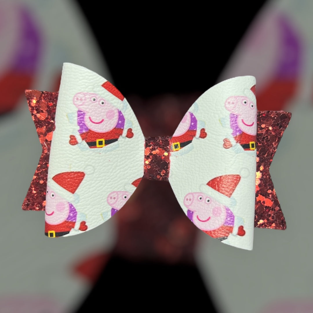 Peppa Christmas hair bow