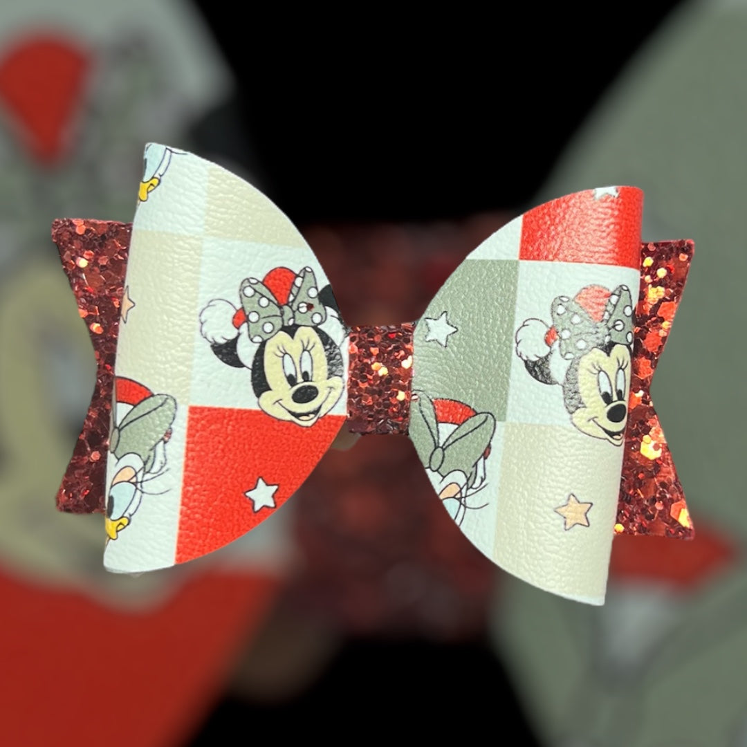 Minnie daisy Christmas hair bow