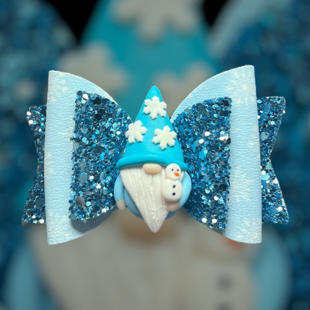 Blue snowflake gonk hair bow (ONCE GONE ITS GONE)