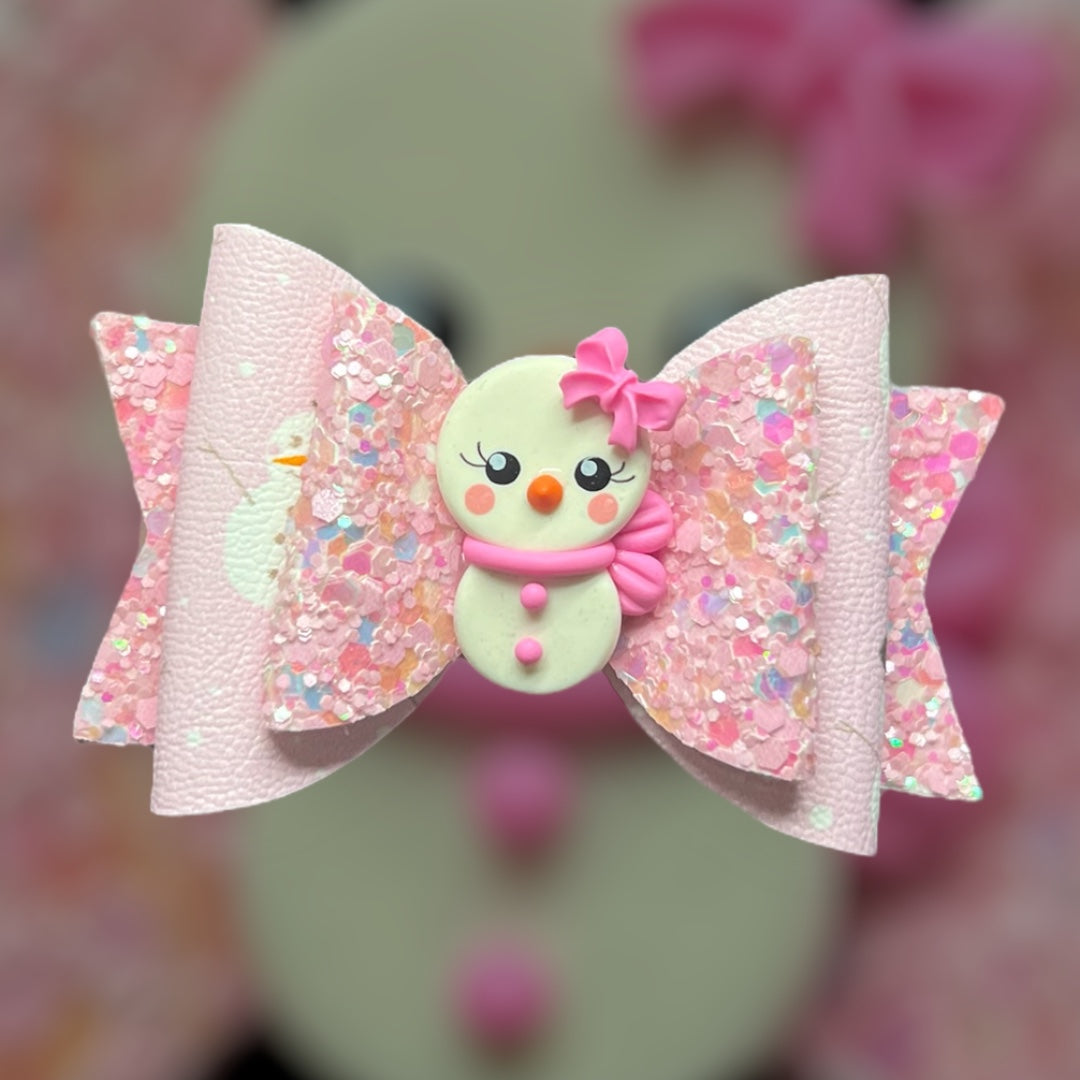 Snow girl hair bow