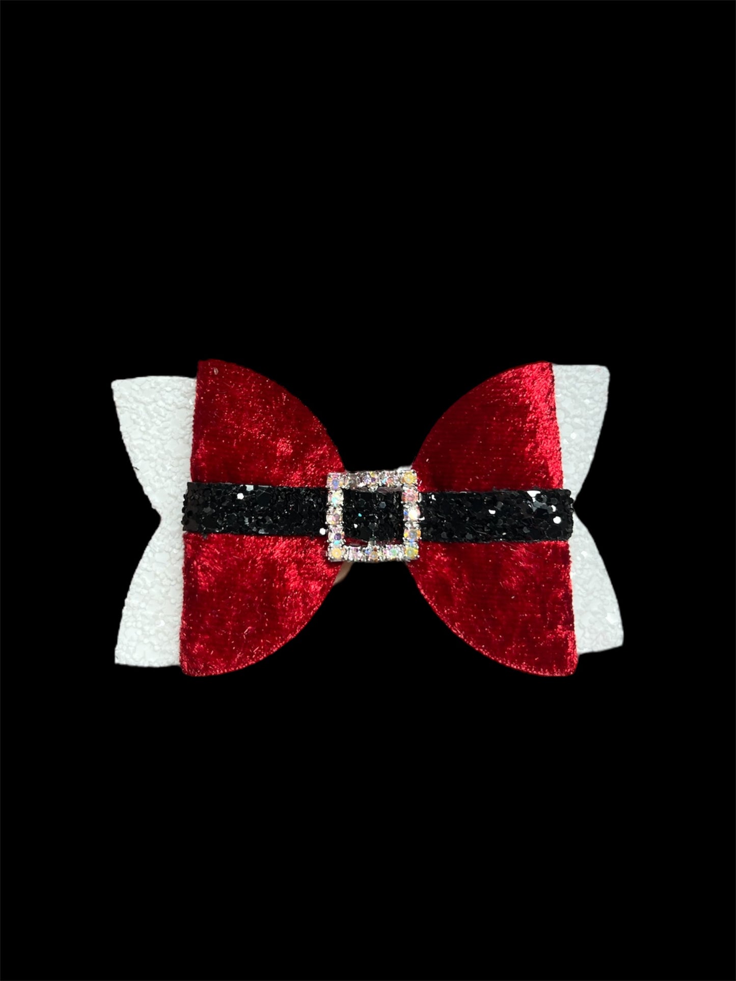 Santa belt hair bow