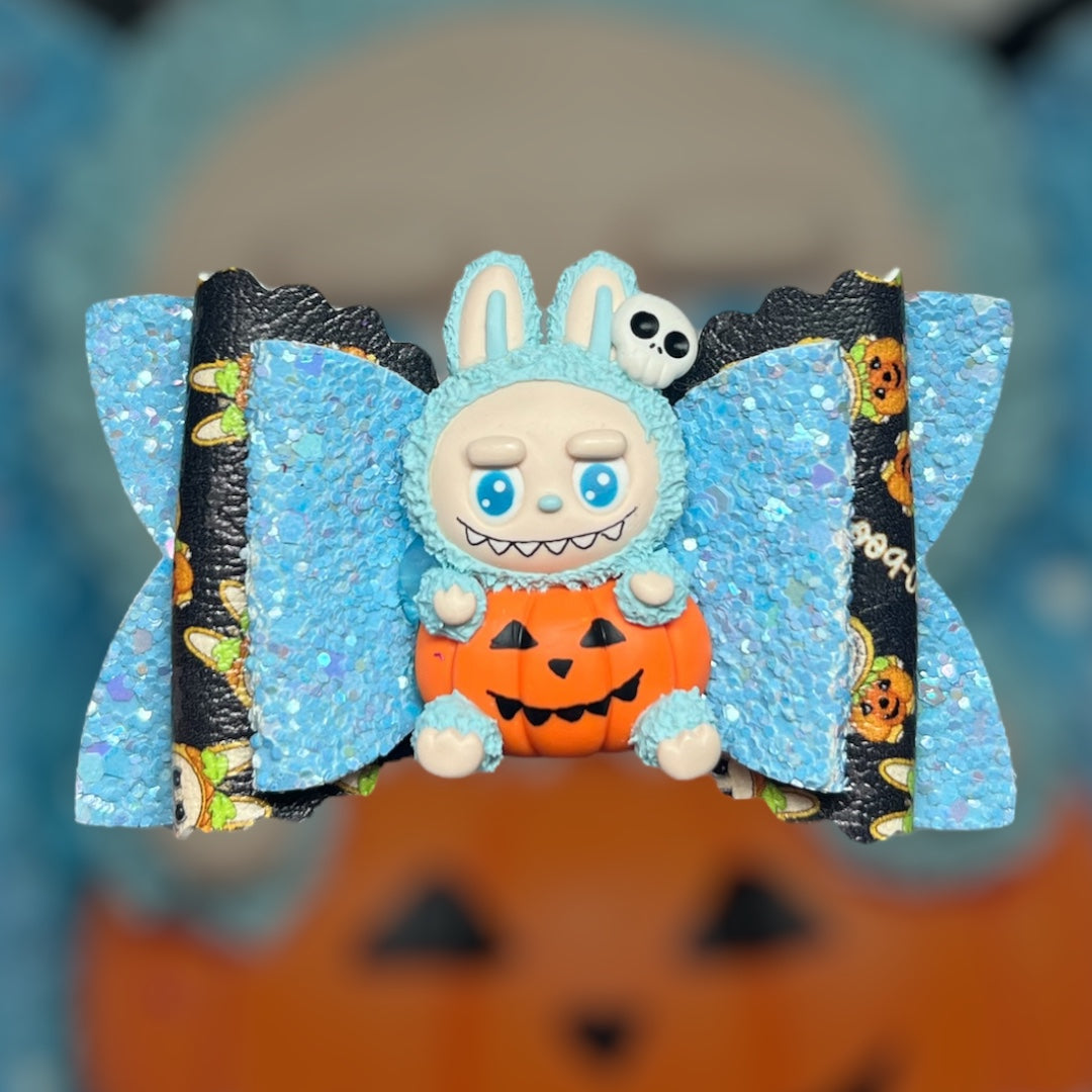 Blue labubu Halloween hair bow