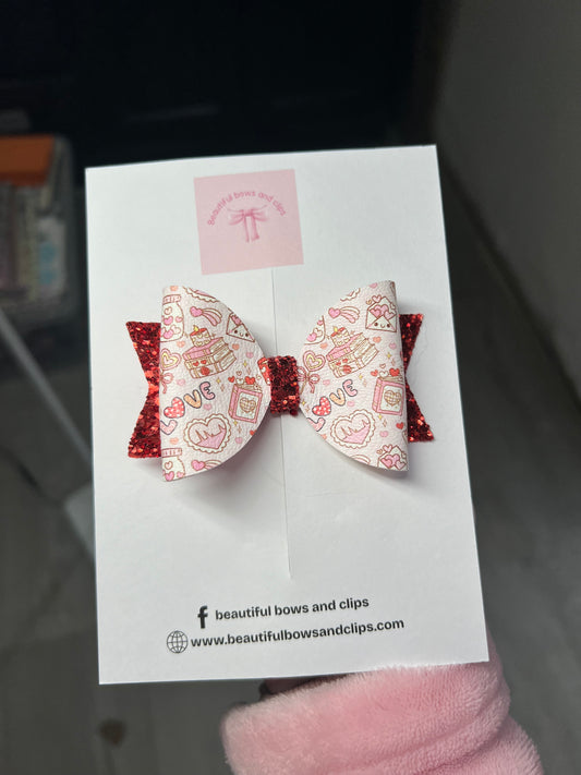 Valentines mix hair bow set