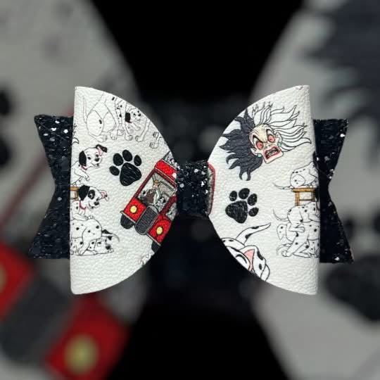 Dalmatian hair bow