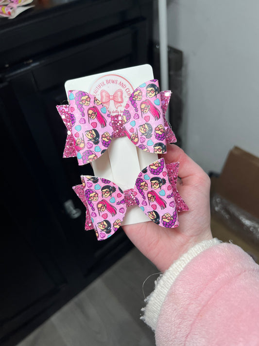 Kpop valentines hair bow set