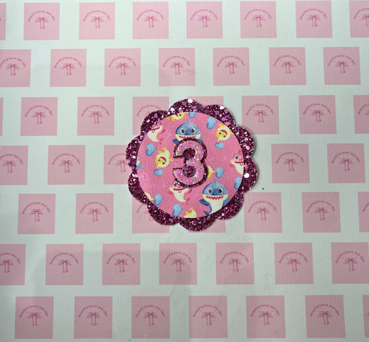 Shark birthday badge