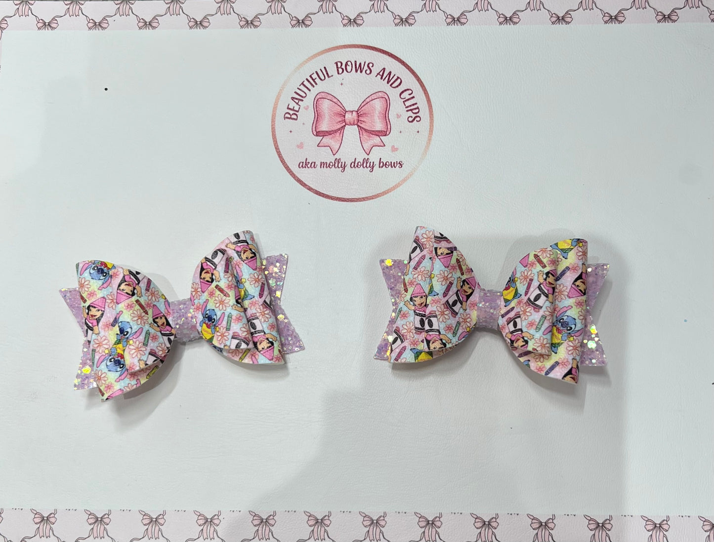 Stitch school hair bow set 1