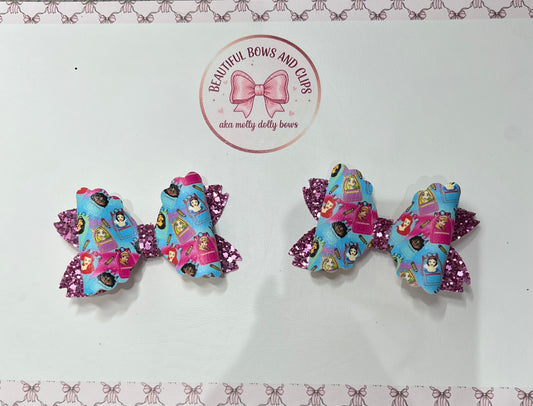 Princess school hair bow set