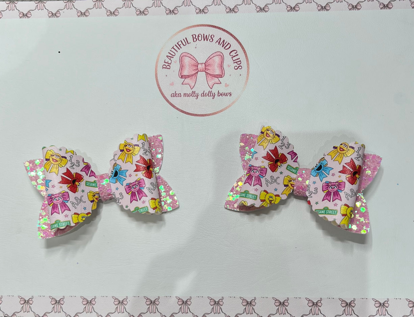 Sesame Street school bows hair bow set