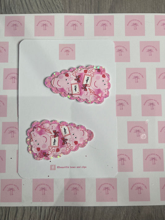 Peppa pig valentines clip set